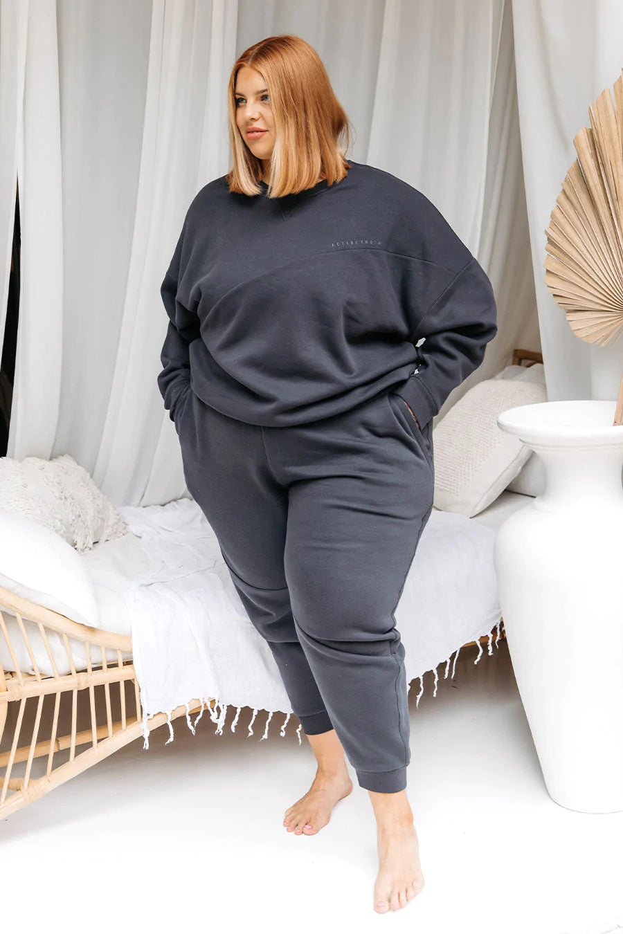 plus size model wearing plus size lounge wear