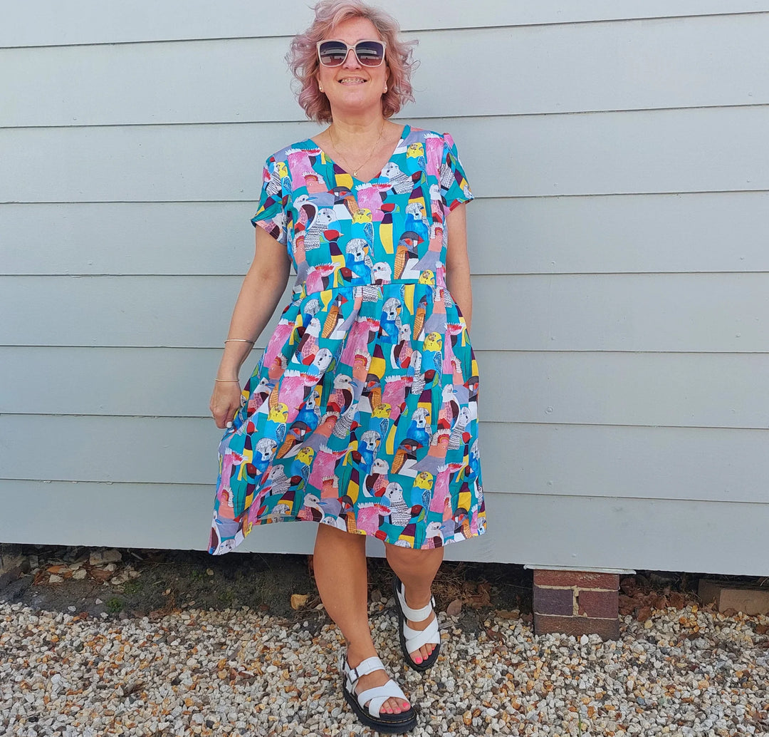 plus size woman wearing mini dress